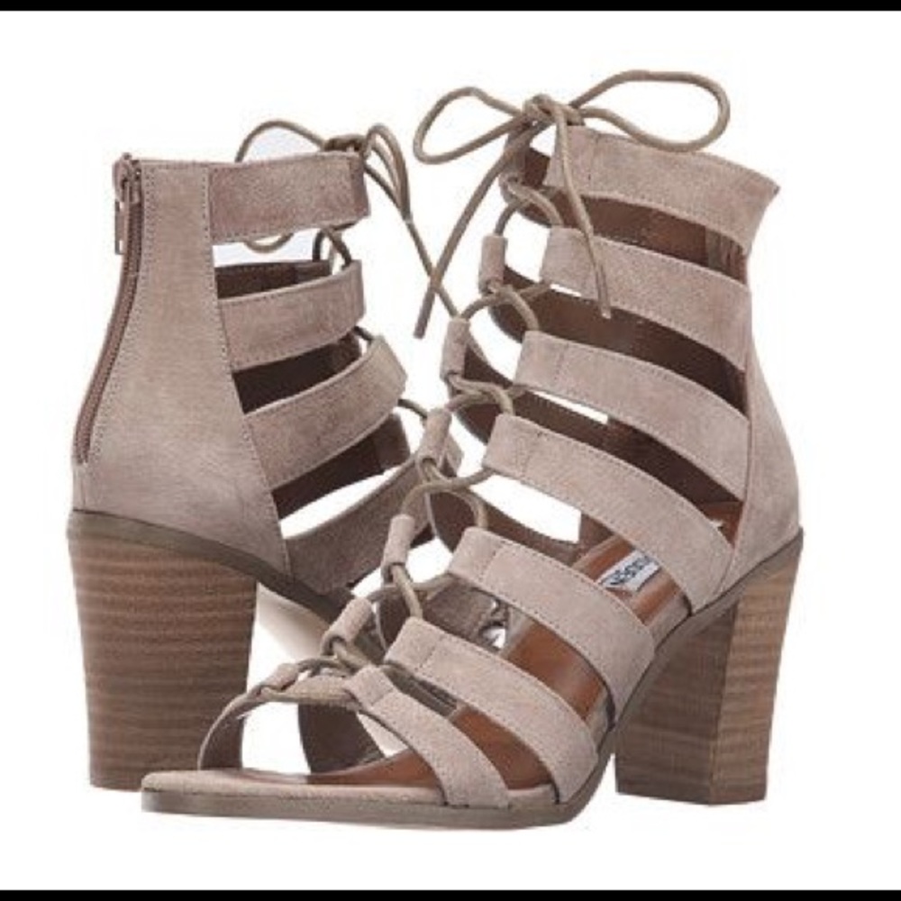 Steve Madden dayyna sandals suede heels lace up